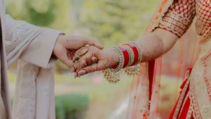 Groom and Bride Sharing a Candid Moment