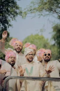 Groom and Friends at a Rewari Wedding