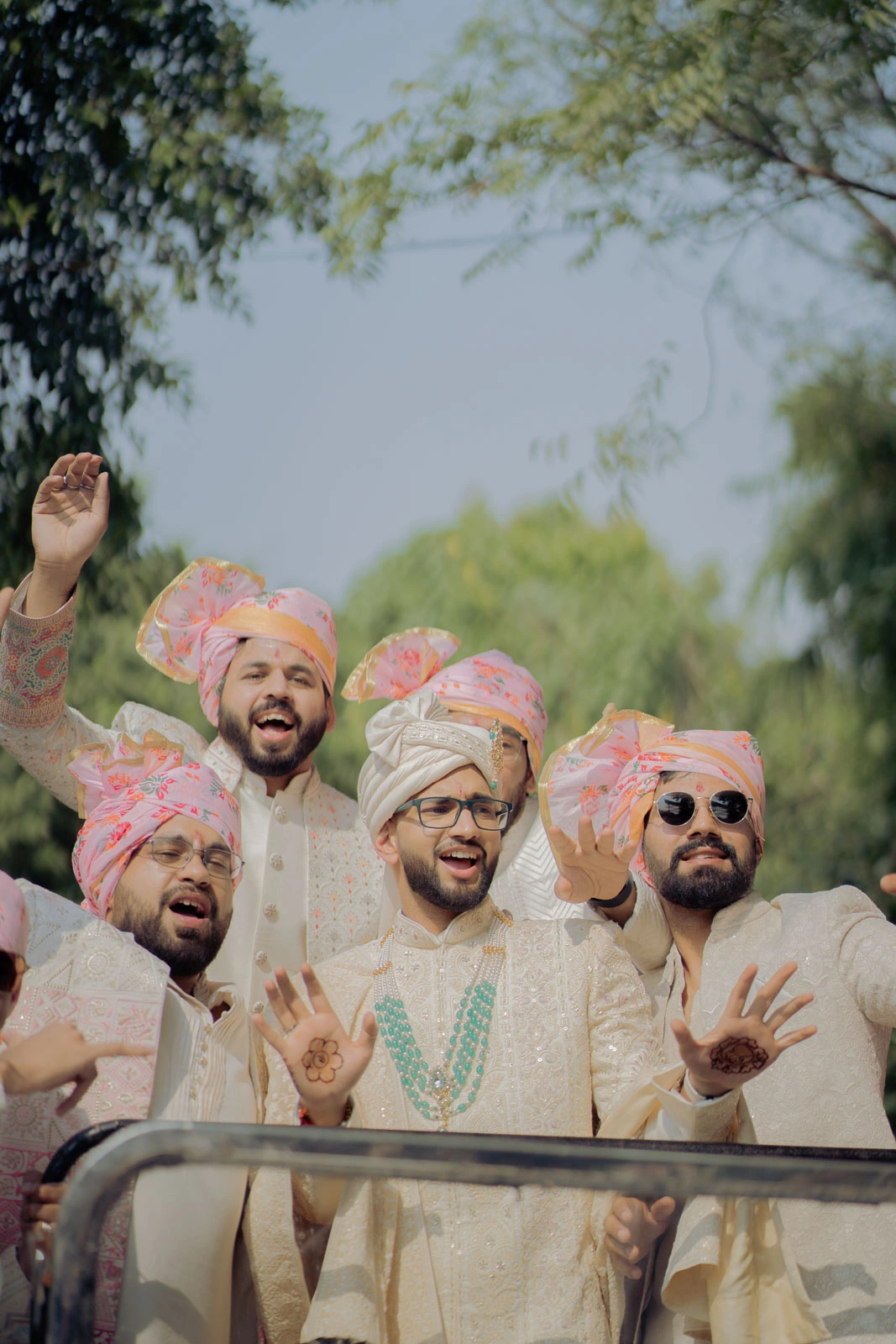 Groom and Friends at a Rewari Wedding
