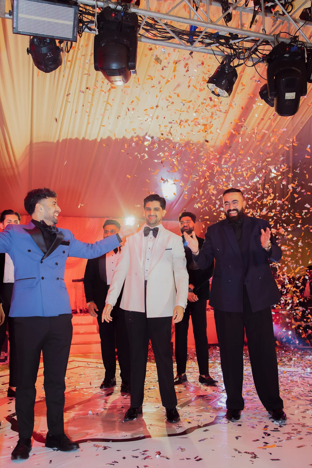 Guests Enjoying a Colorful Wedding Celebration