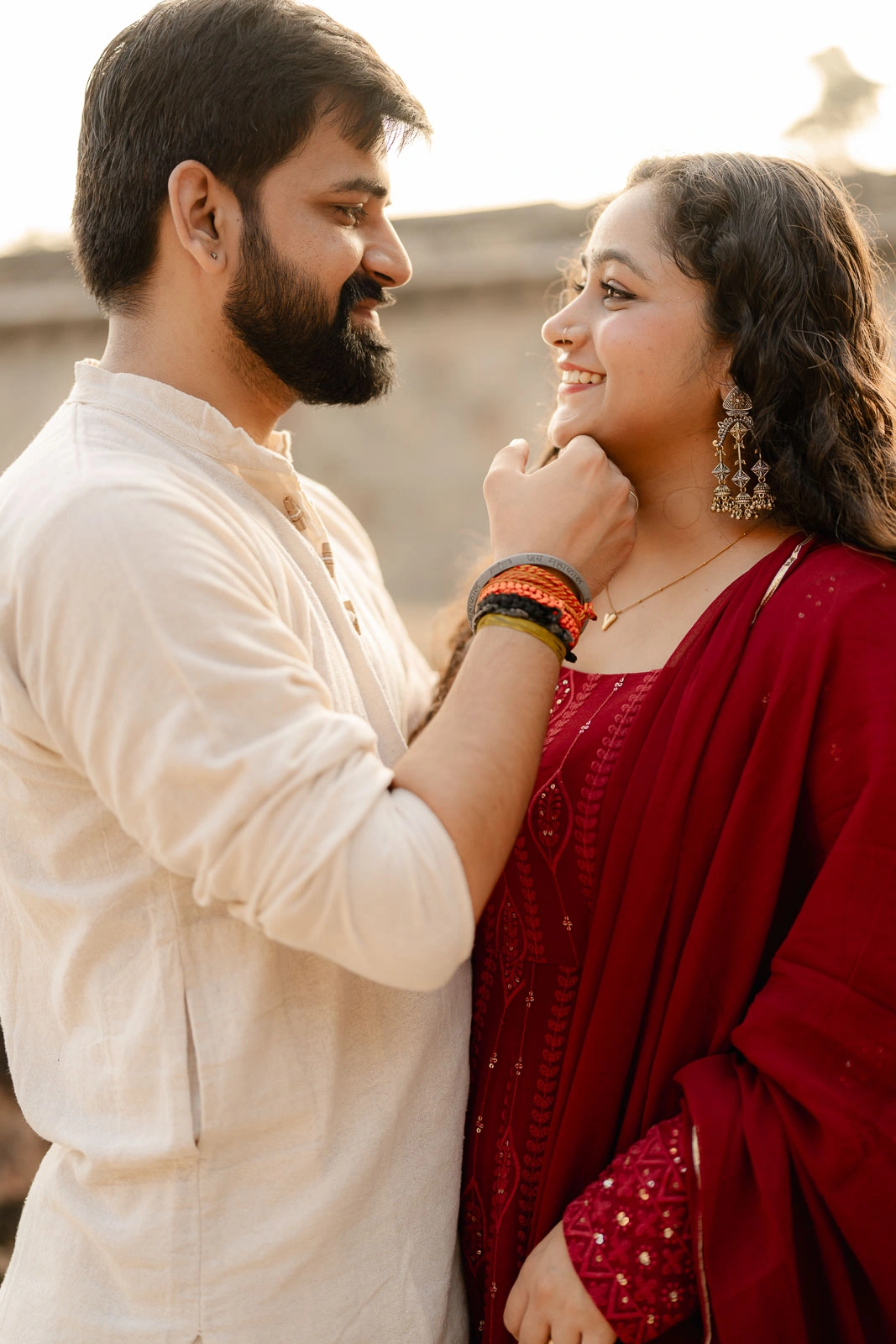 Intimate Couple Portrait for a Delhi Pre-Wedding Shoot
