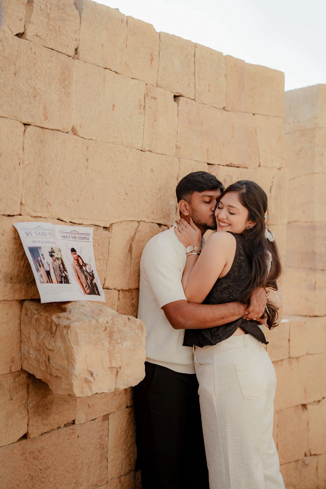 Intimate Couple Portrait in a Rajasthan Courtyard