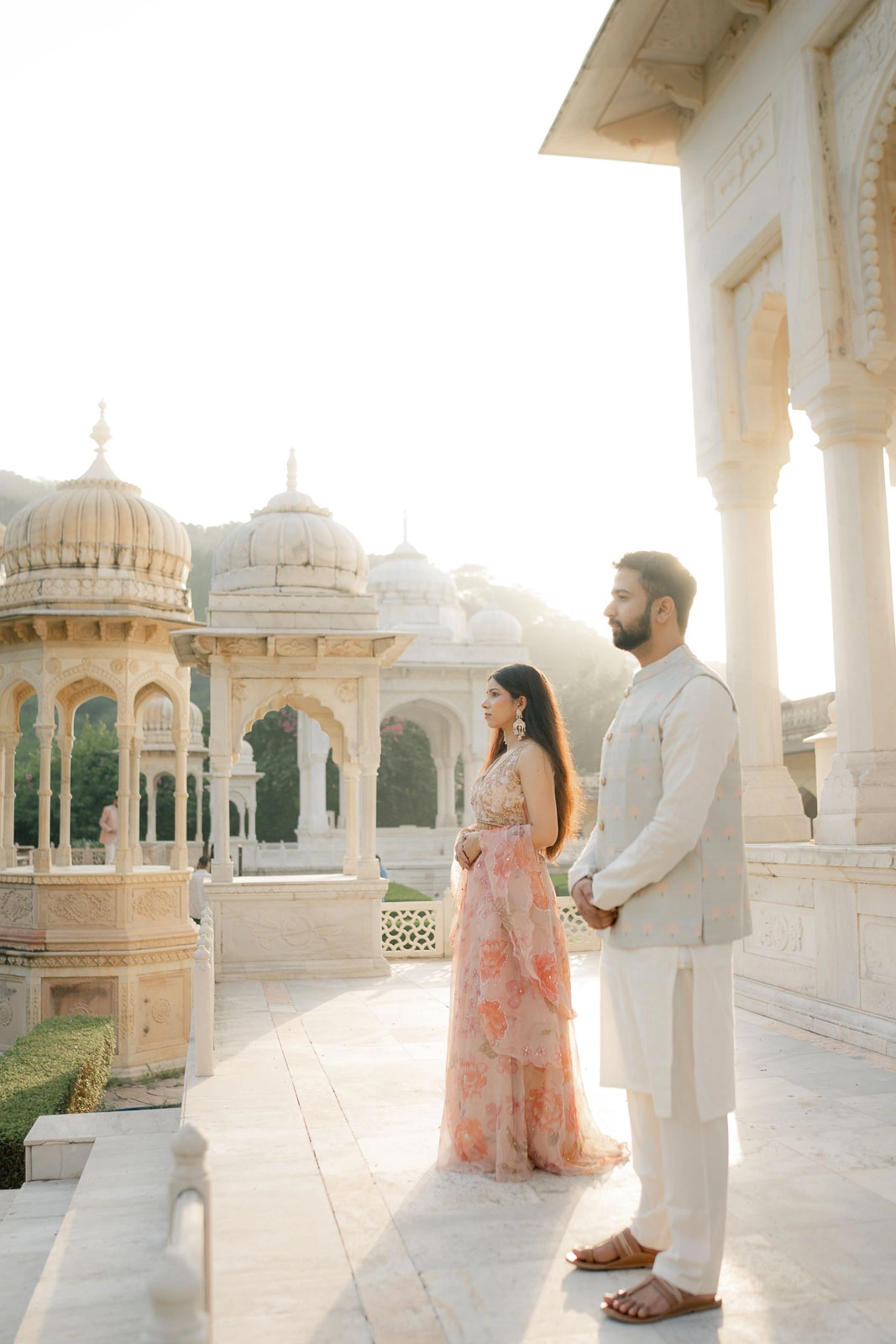 Jaipur Heritage Prewedding Photography in Royal Palace Courtyard