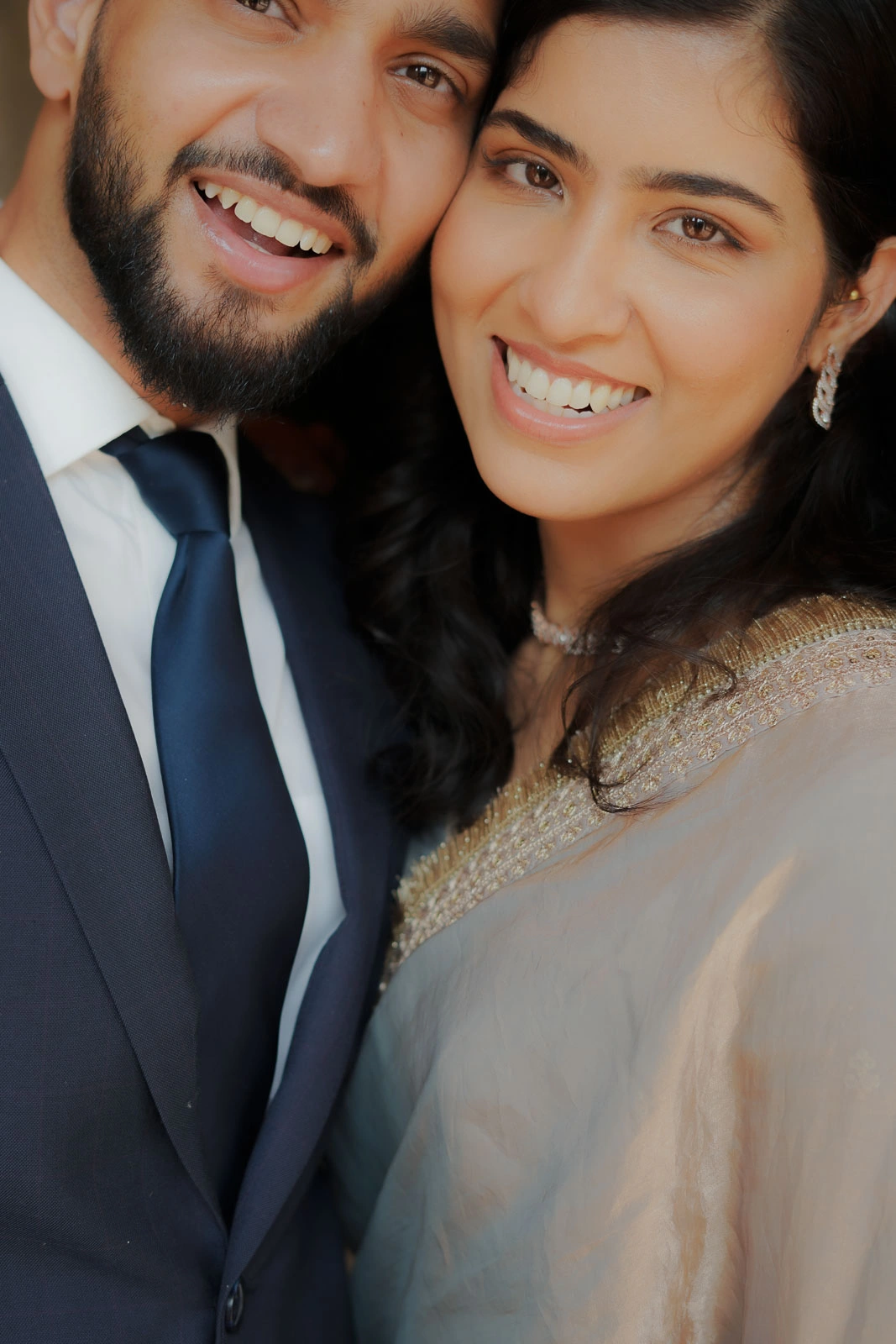 Joyful Couple Close-Up from a Delhi Pre-Wedding Shoot