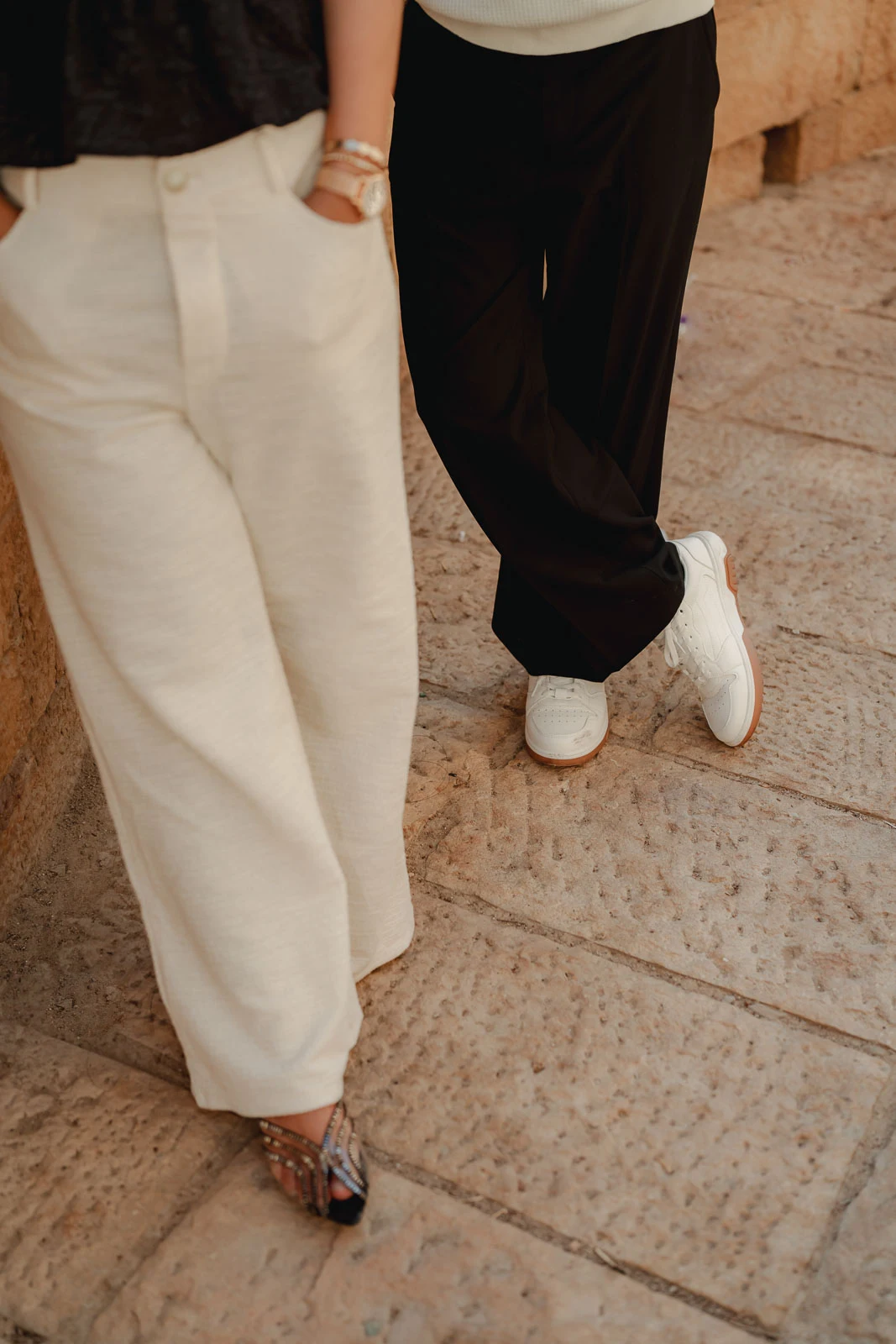 Modern Couple Portrait with Golden City Charm