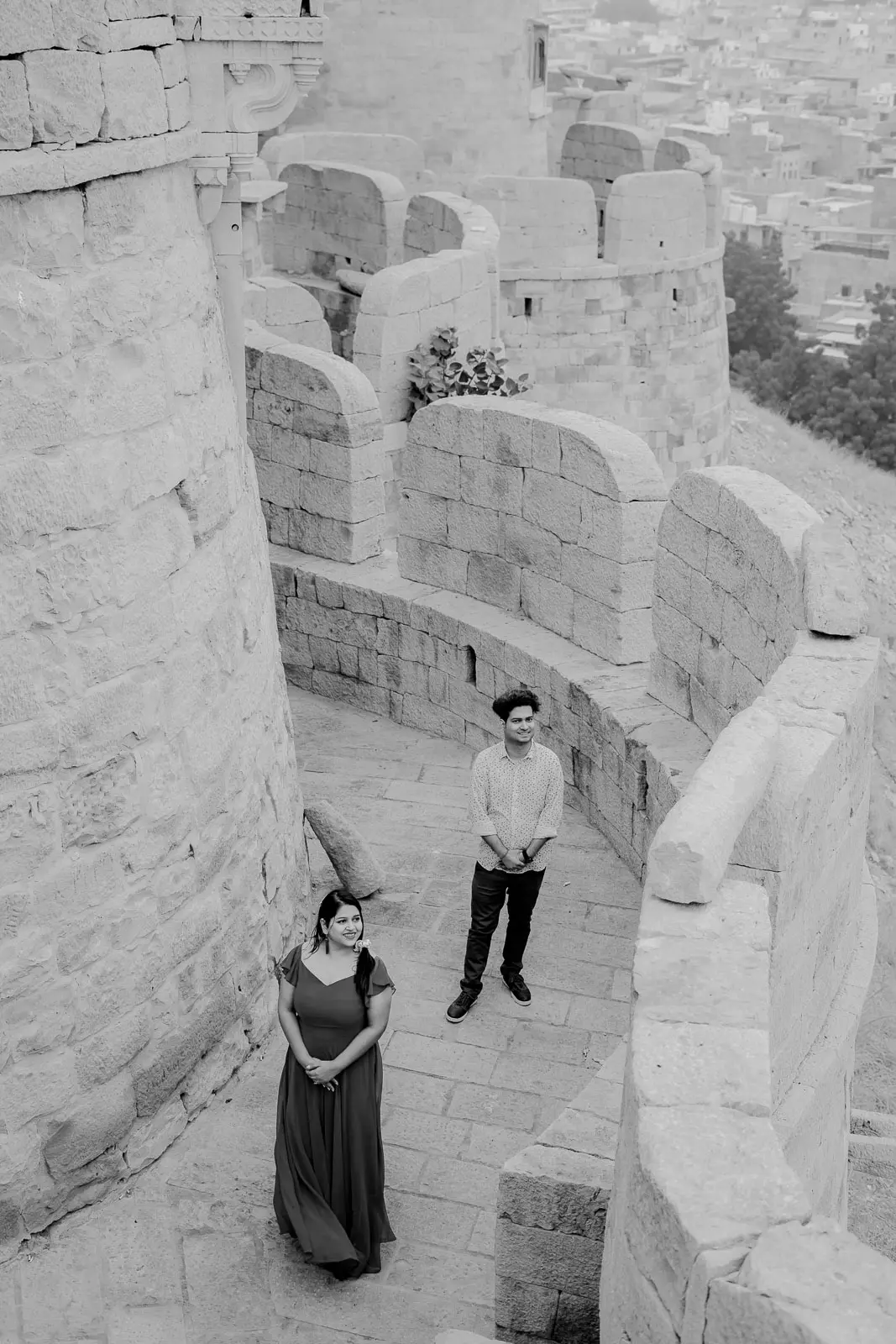 Monochrome Couple Portrait with Rajasthan Charm