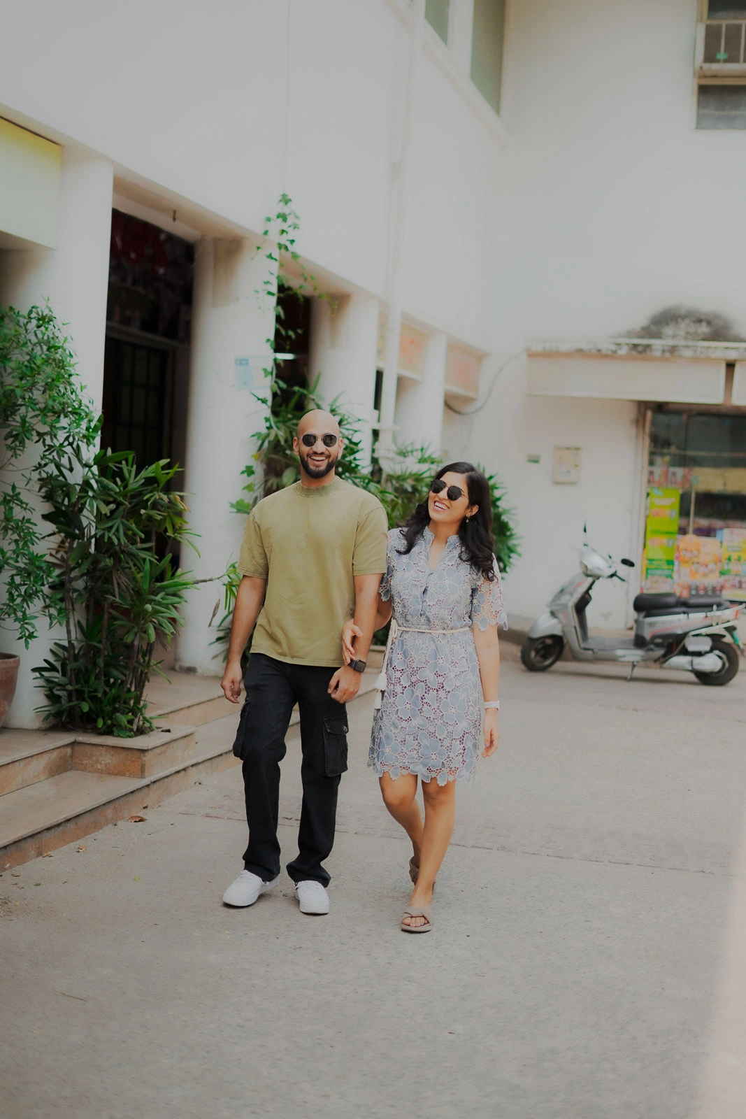 Natural Couple Stroll at a Delhi Heritage Location