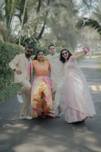 Outdoor Bride and Groom Portrait Goa
