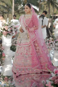 Pink Lehenga Bride Outdoor Portrait