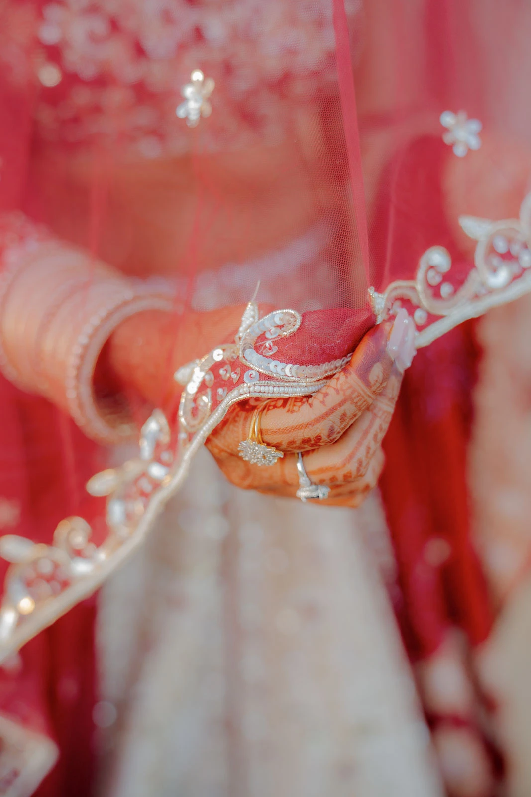 Red Wedding Lehenga Detail