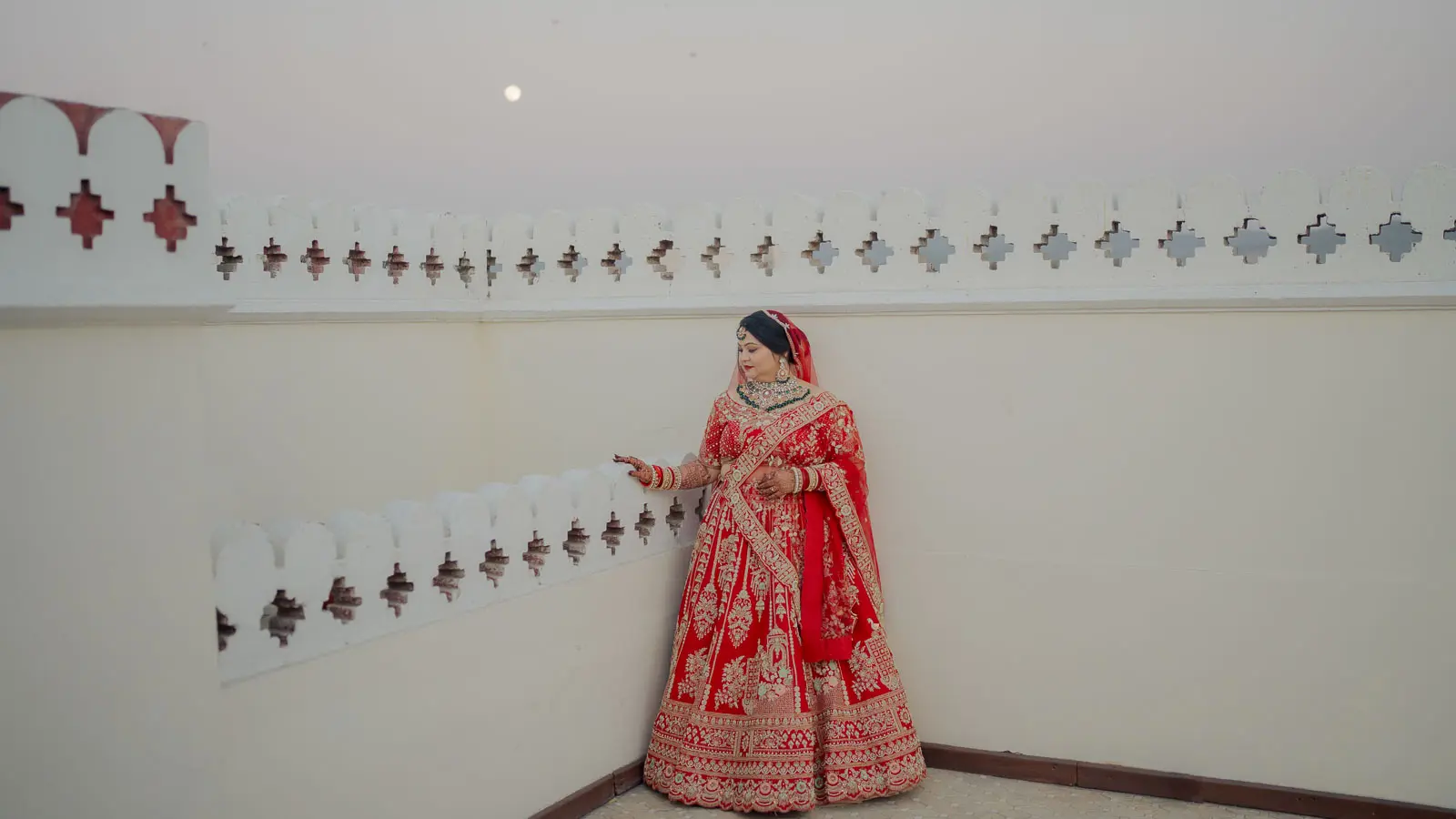 Regal Bridal Portrait Against Heritage Architecture
