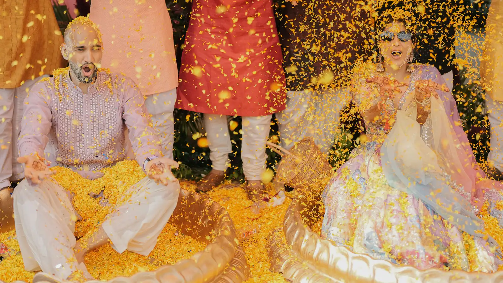 Rewari Wedding Ceremony Flower Shower
