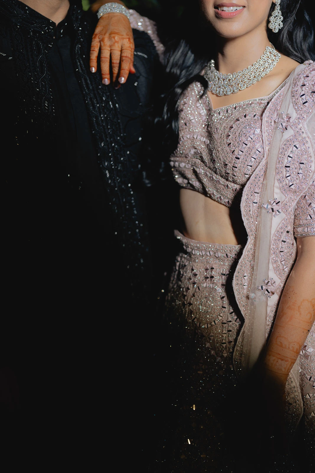 Romantic Bride and Groom Evening Portrait