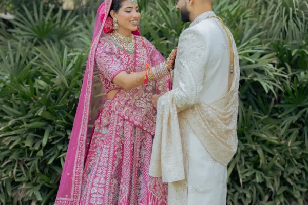 Romantic Bride and Groom Moment