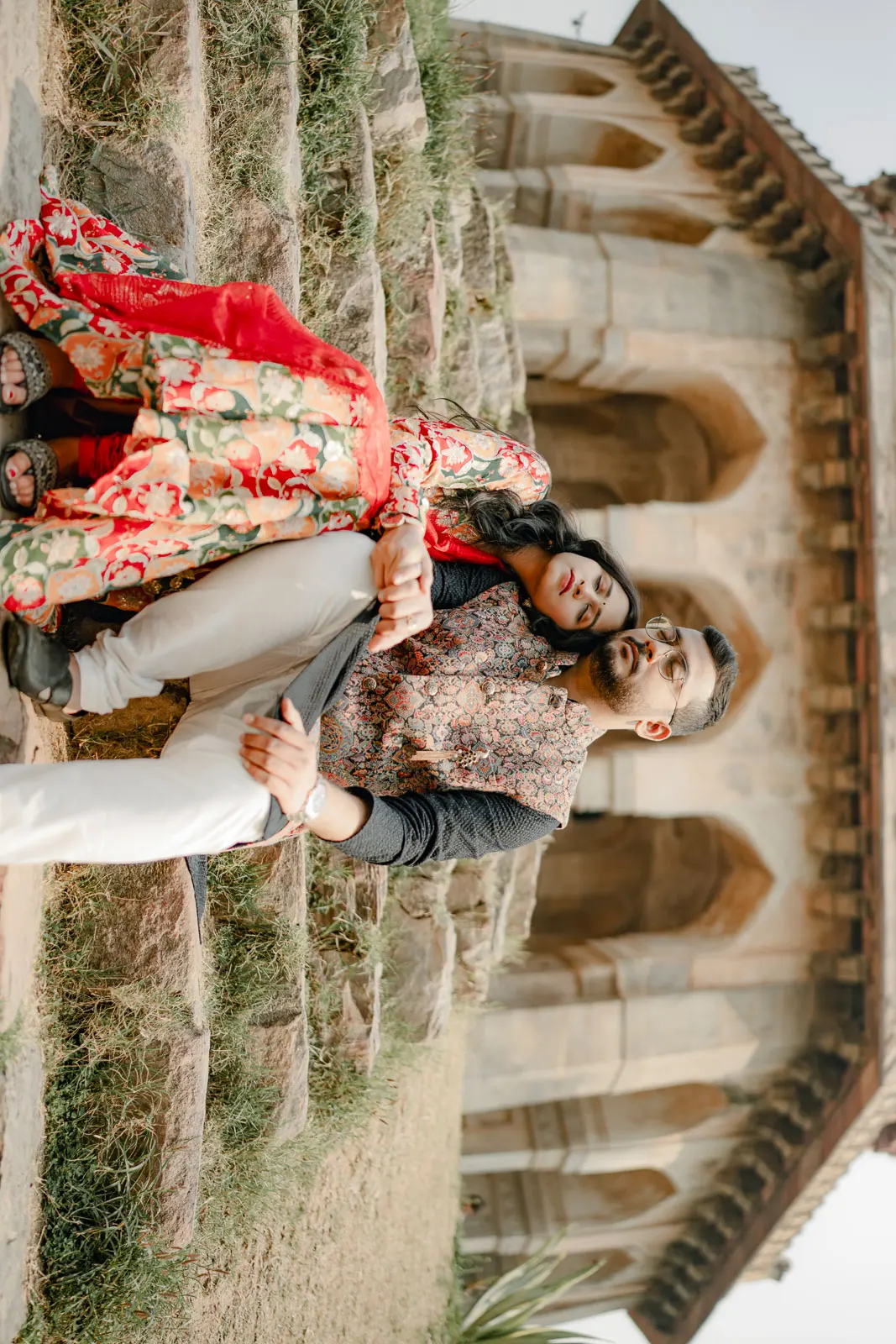 Romantic Bride and Groom Portrait in Delhi