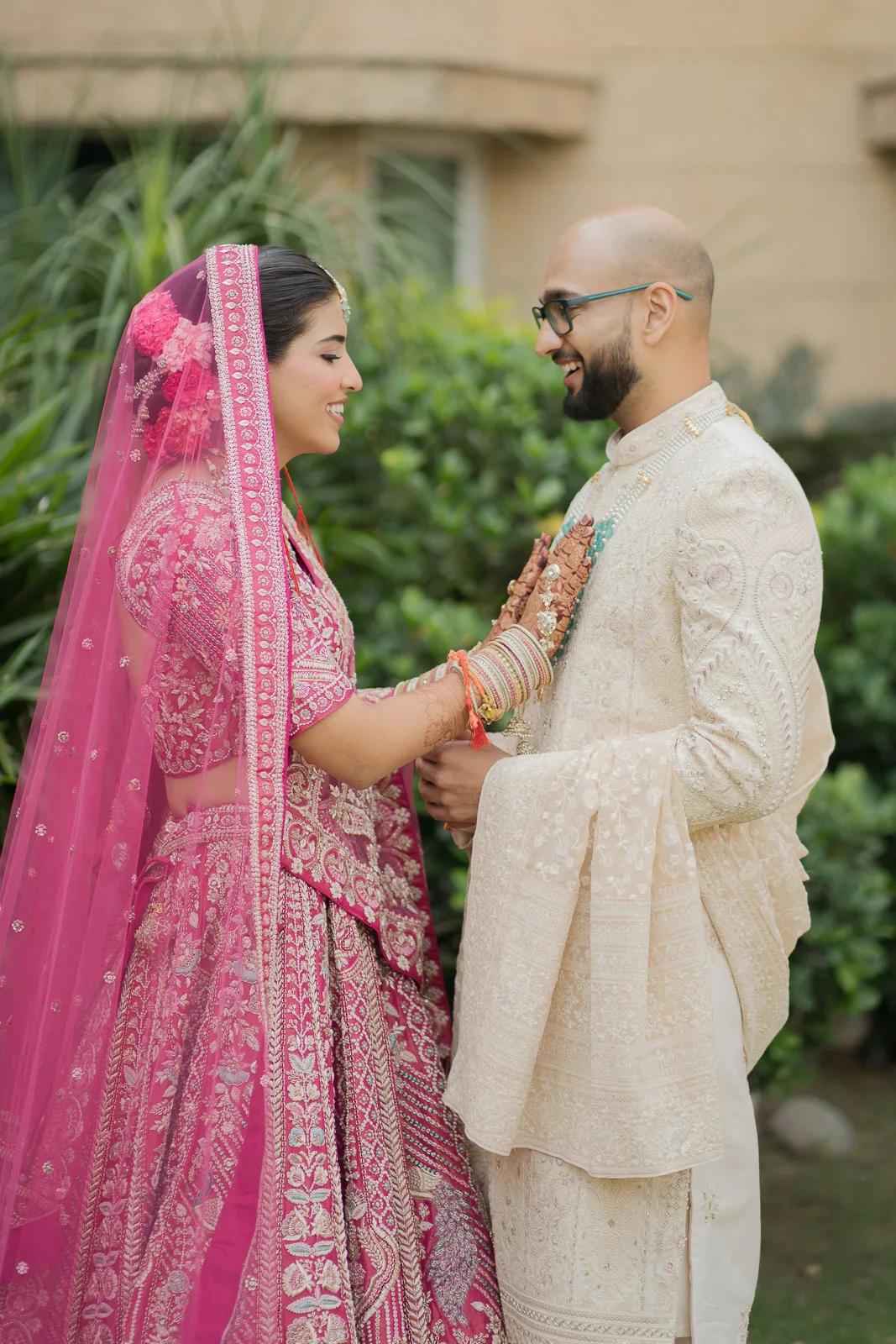 Romantic Bride and Groom Wedding Portrait