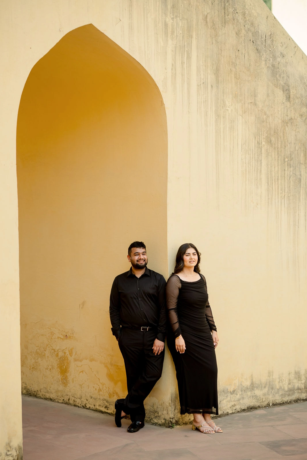 Romantic Couple Portrait in Jaipur Palace Interior