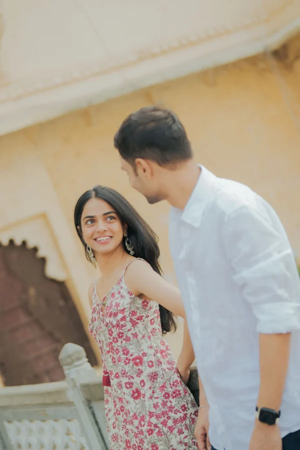 Romantic Couple Portrait in Royal Setting – Udaipur Pre Wedding