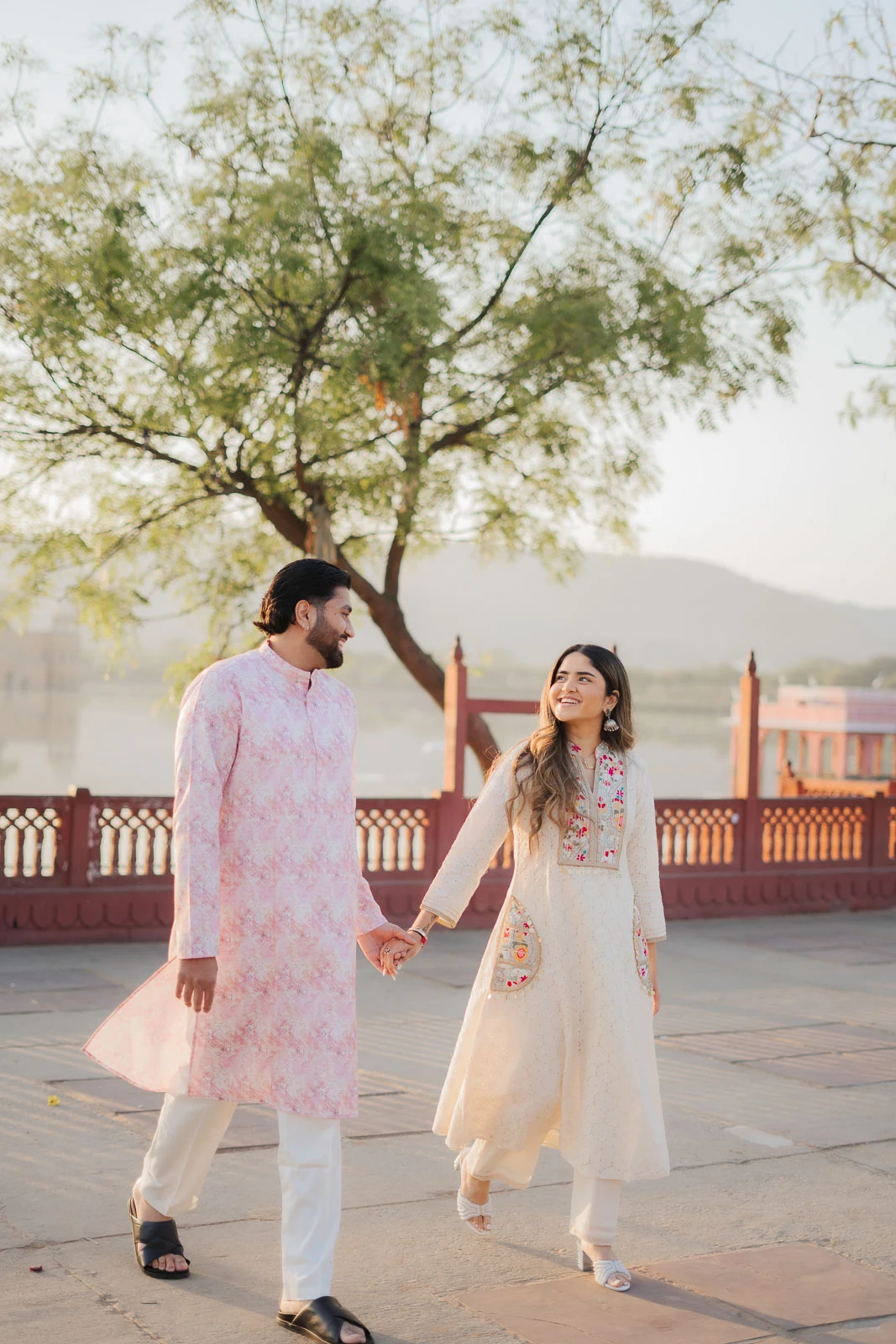 Romantic Couple Walking – Jaipur Prewedding Shoot