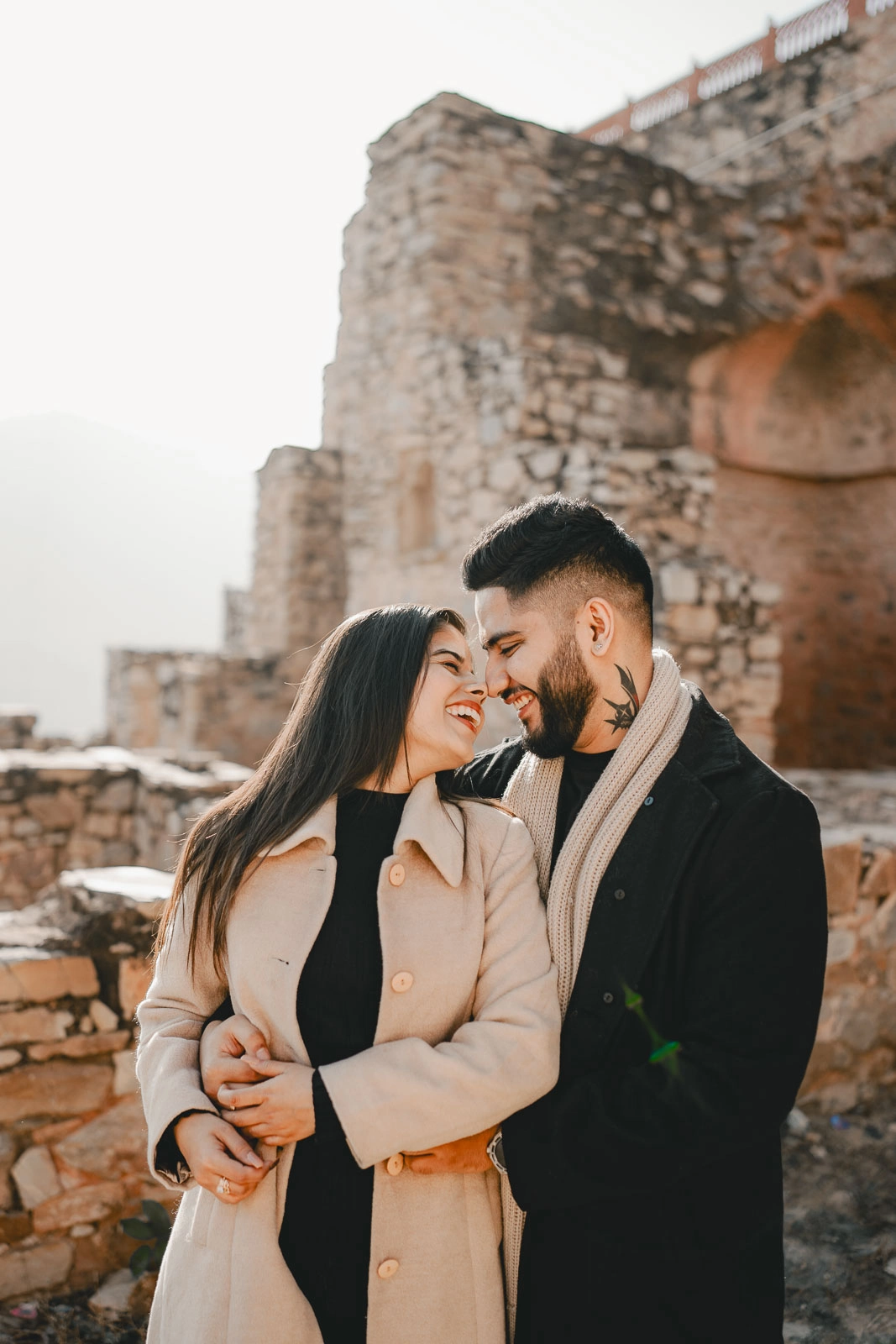 Romantic Jaipur Prewedding Couple Portrait in Heritage Architecture