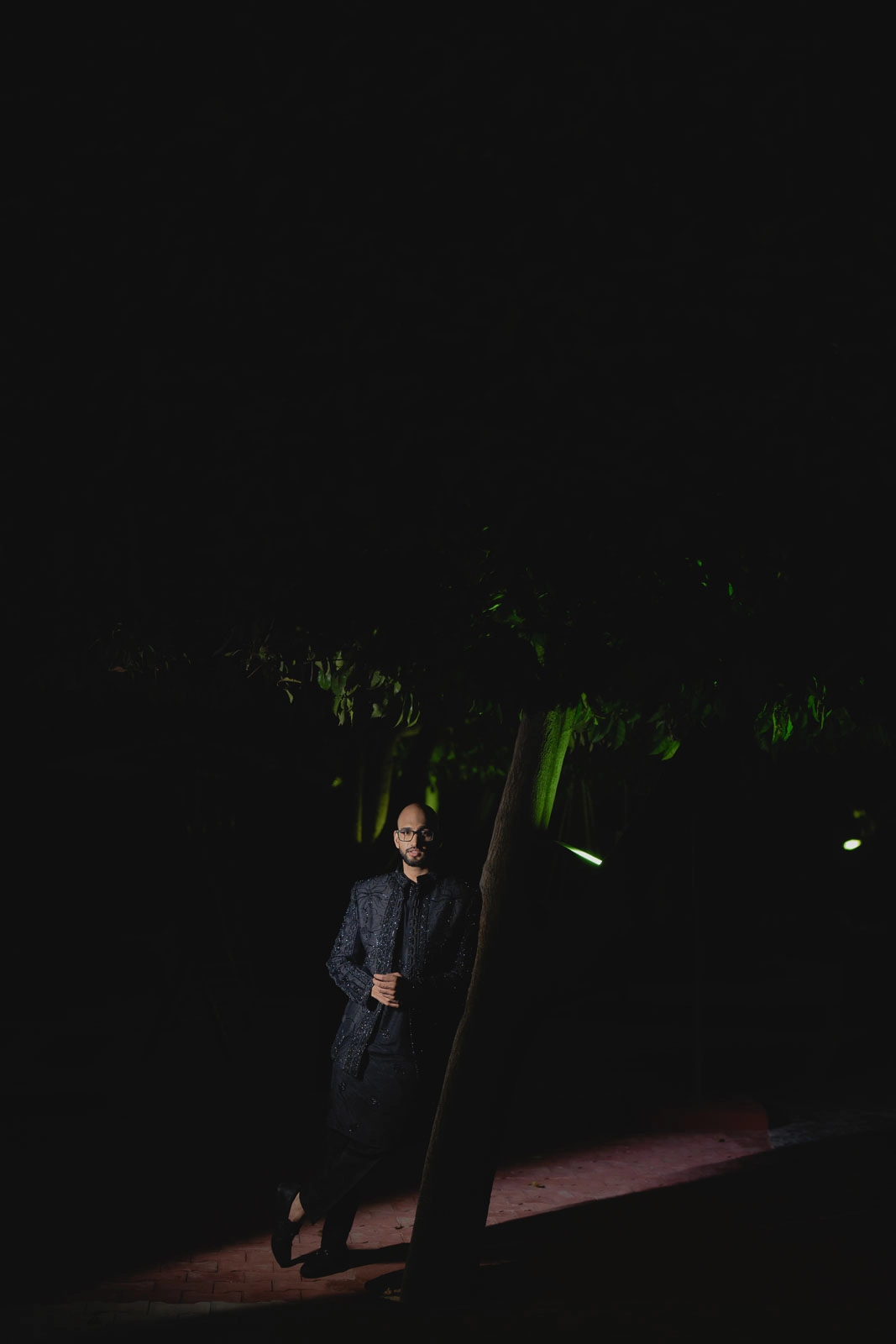 Romantic Night Wedding Portrait
