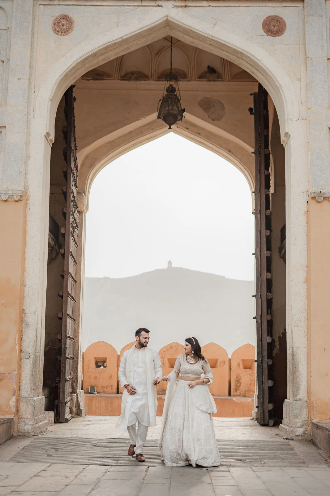 Royal Jaipur Archway Prewedding Couple Portrait