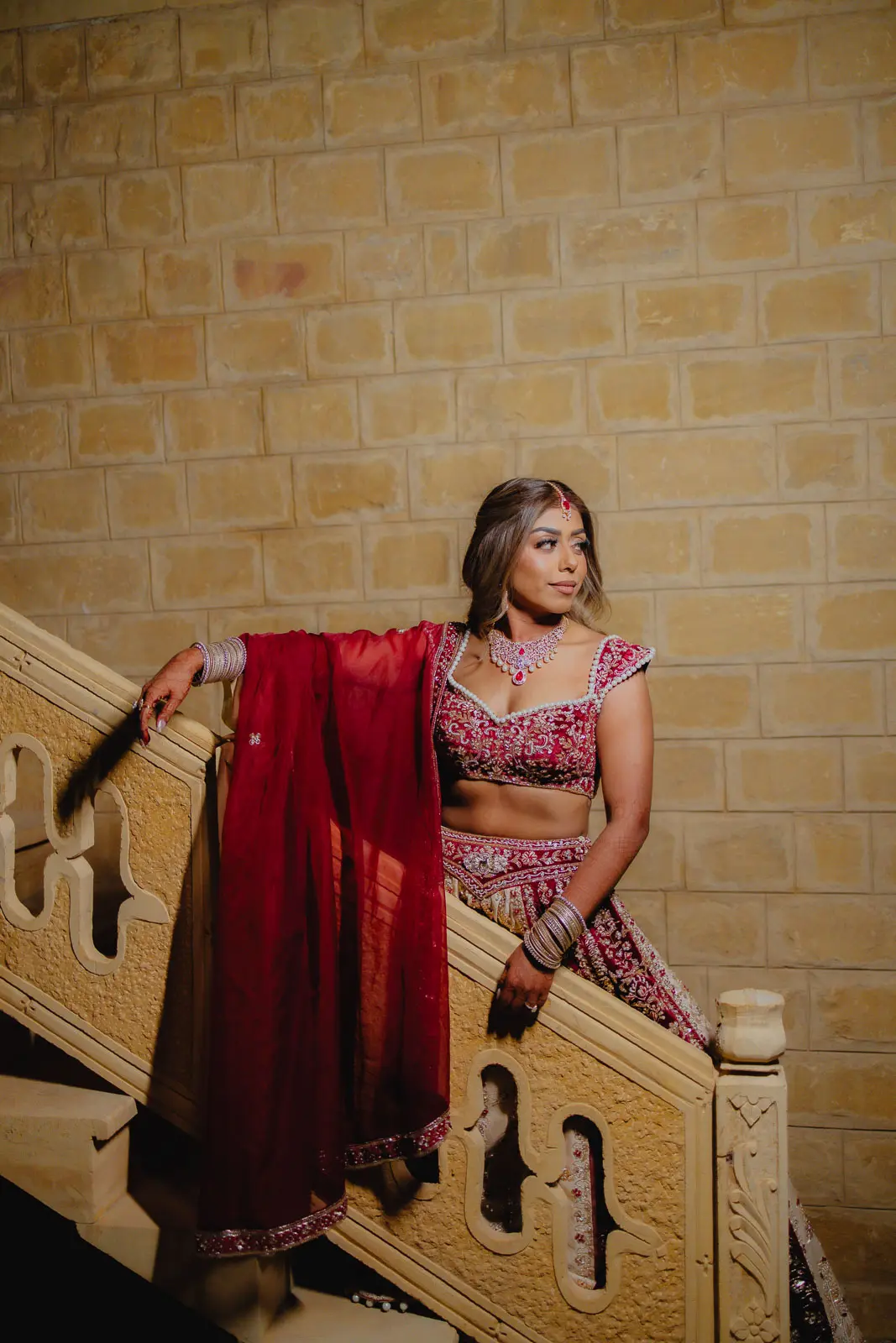 The Bride in Her Signature Red
