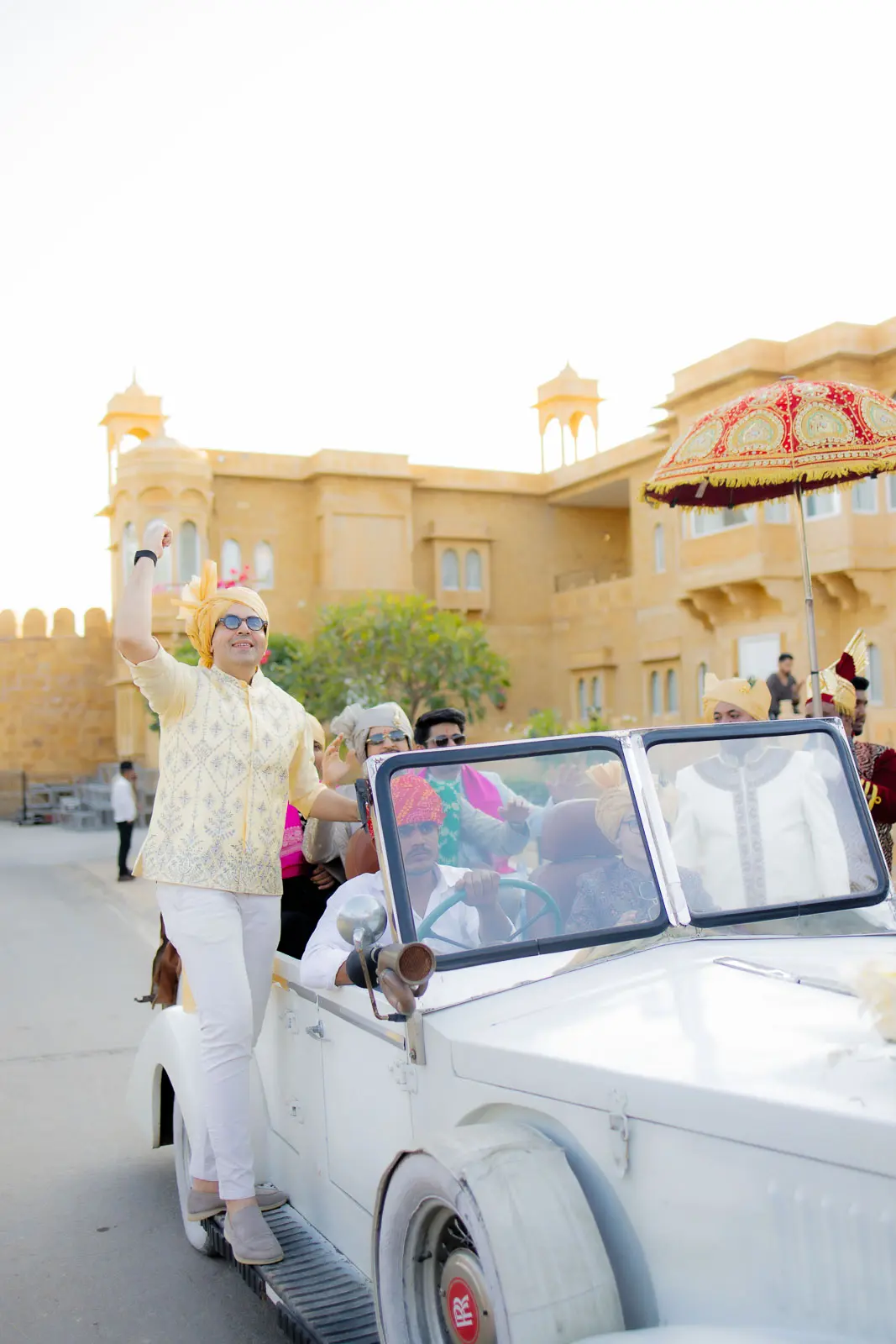 The Groom Arrives in Style