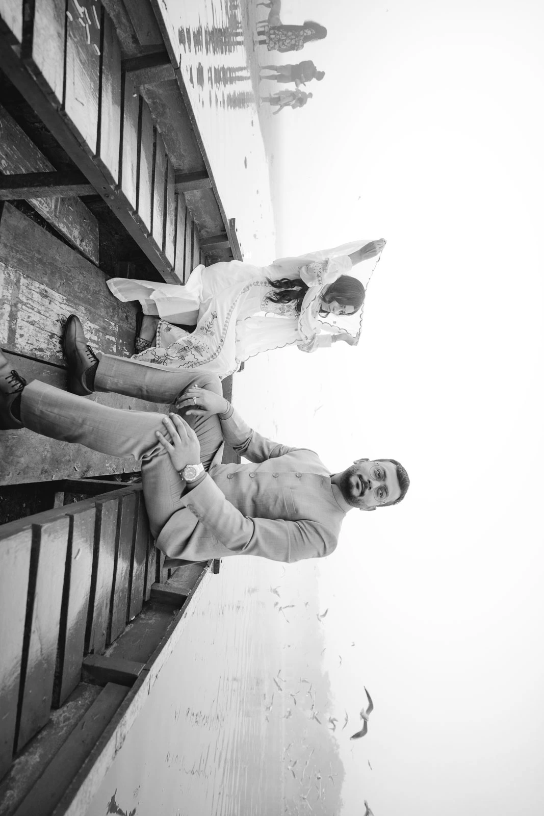 Timeless Black and White Couple Portrait in Delhi