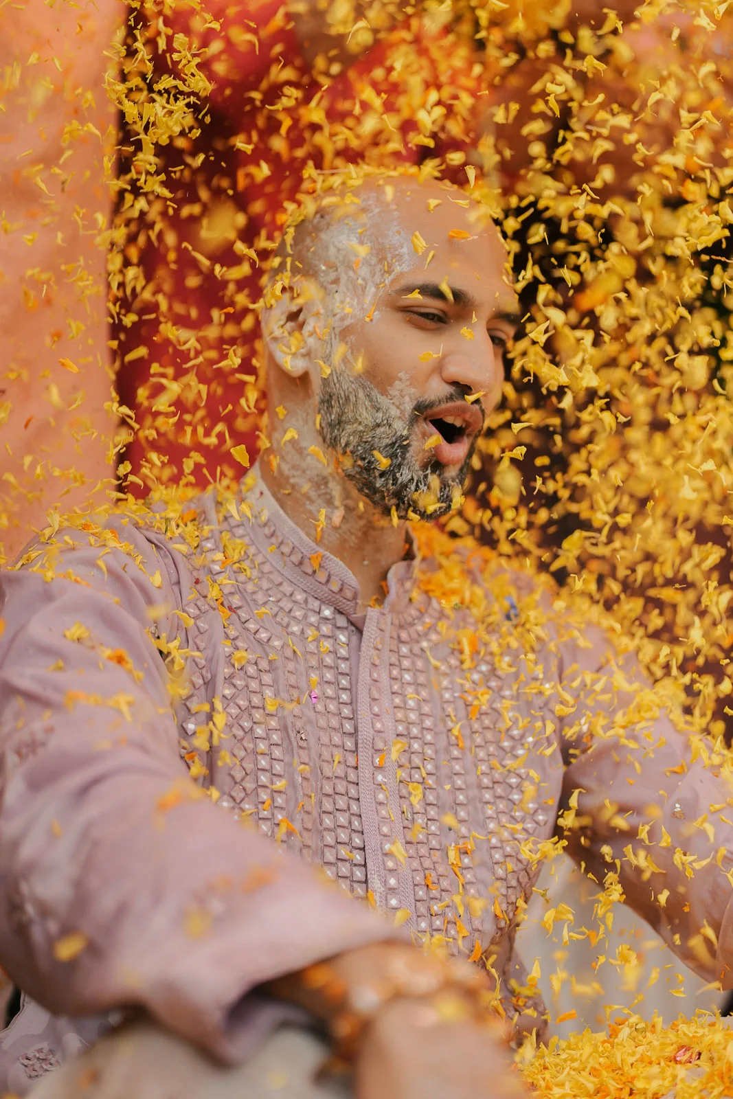 Traditional Groom Portrait with Artistic Details