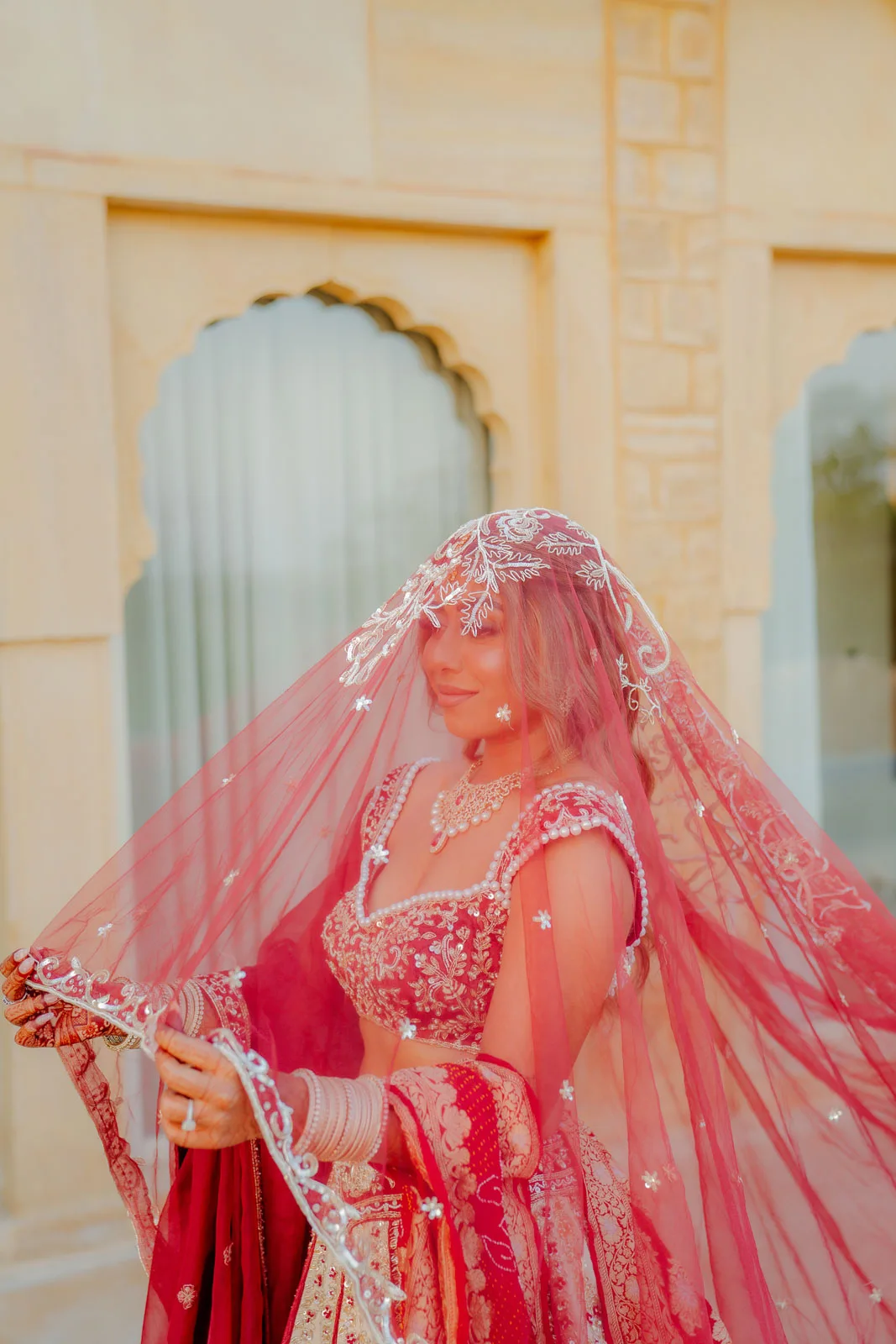Veiled Bride Portrait in Jaisalmer