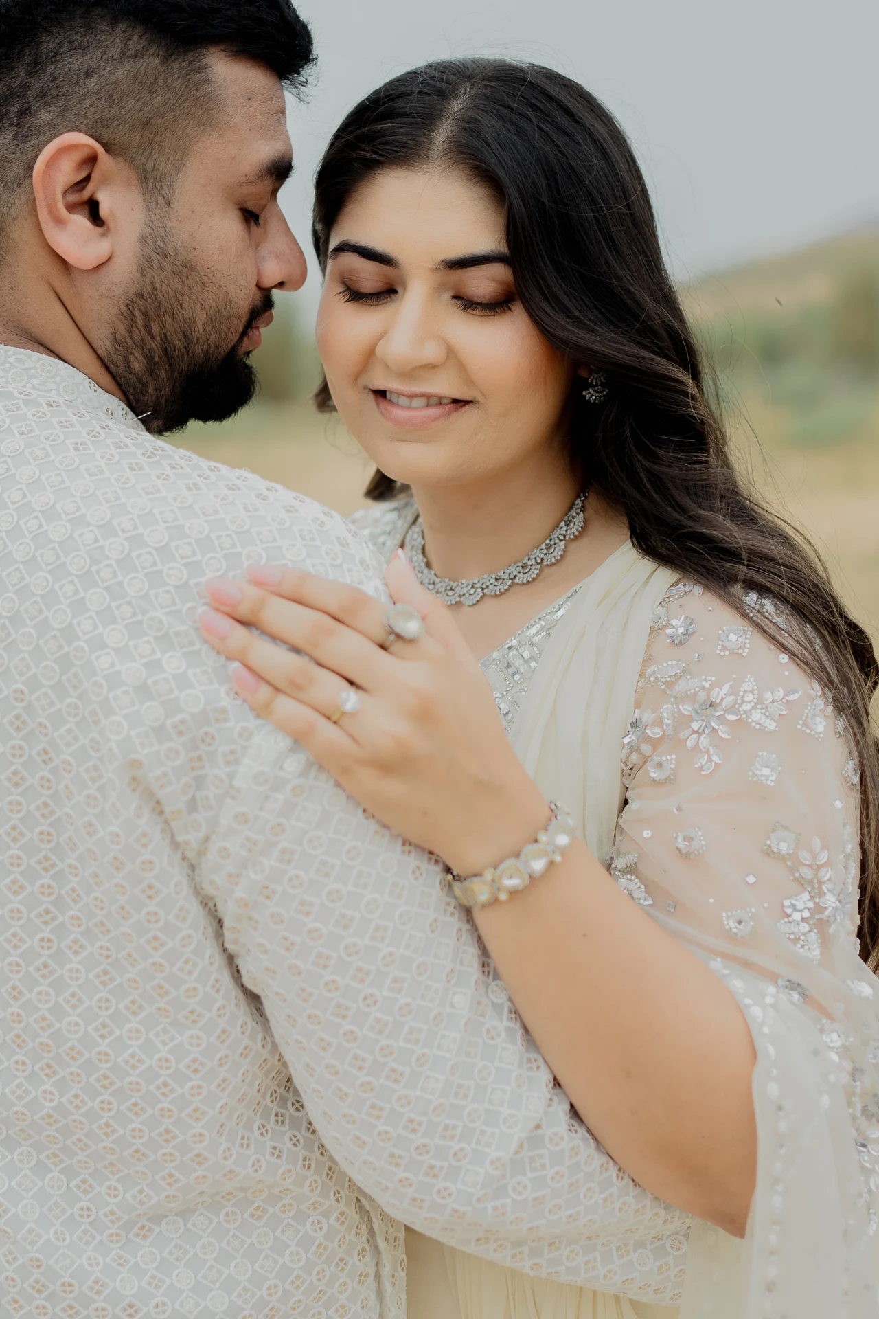 Close-up of couple embracing closely, Jaipur pre-wedding shoot