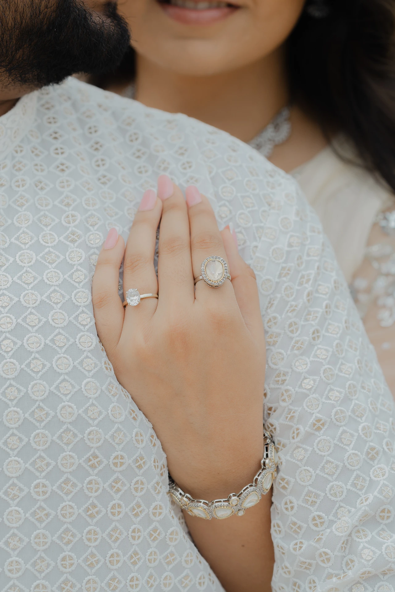 Close-up of woman_s hand with ring, Jaipur pre-wedding shoot